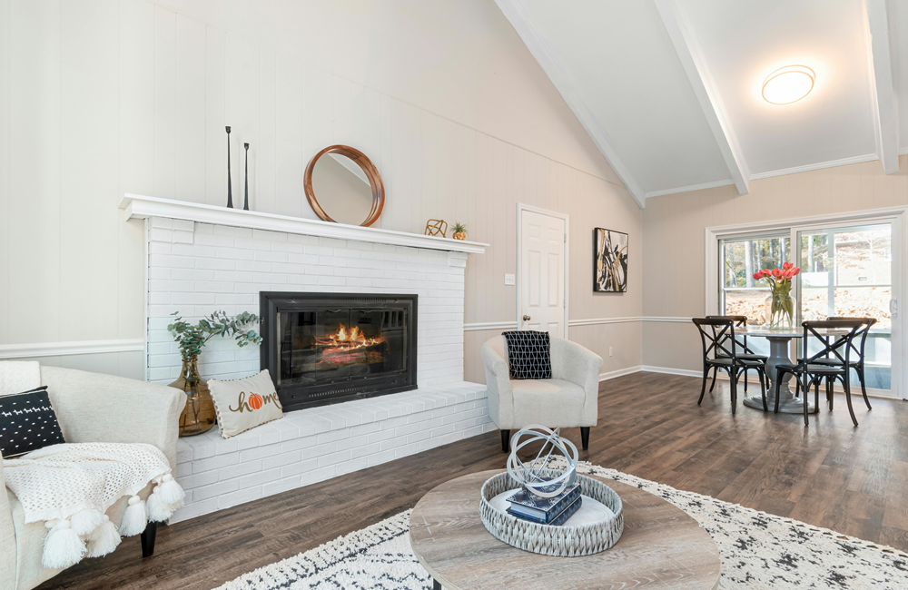 Off Center Fireplace Ideas